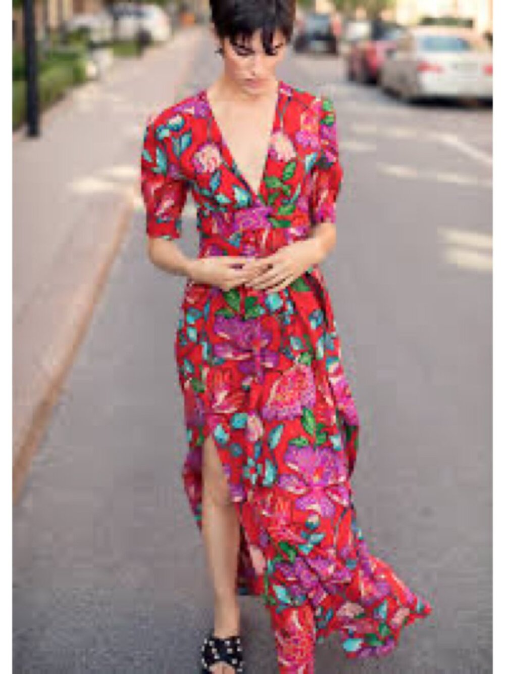 & Other Stories Floral Printed Maxi Dress in Red Multi - Picture 4 of 11